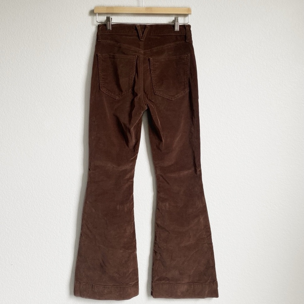 Veronica Beard Sheridan Bell Bottom Flare Corduroy Pants in Brown Size 25 - Picture 9 of 15